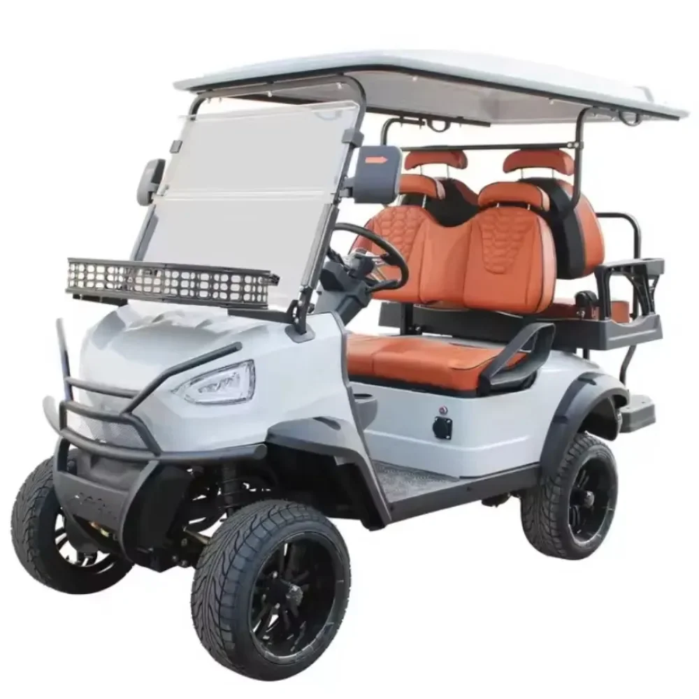 Golf Cart, 48V Lithium Battery Four-seater, Big Screen Control Mini Sightseeing Bus, Suitable for Golf Cart on Golf Course