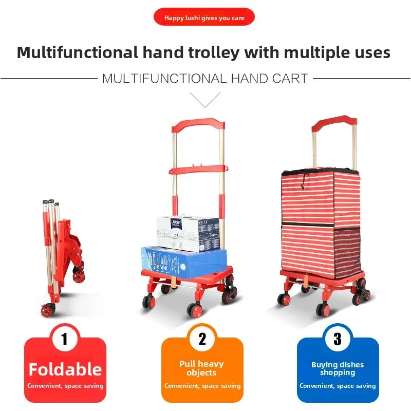 Climbing cart Hand-pulled cart Shopping small trailer Folding truck