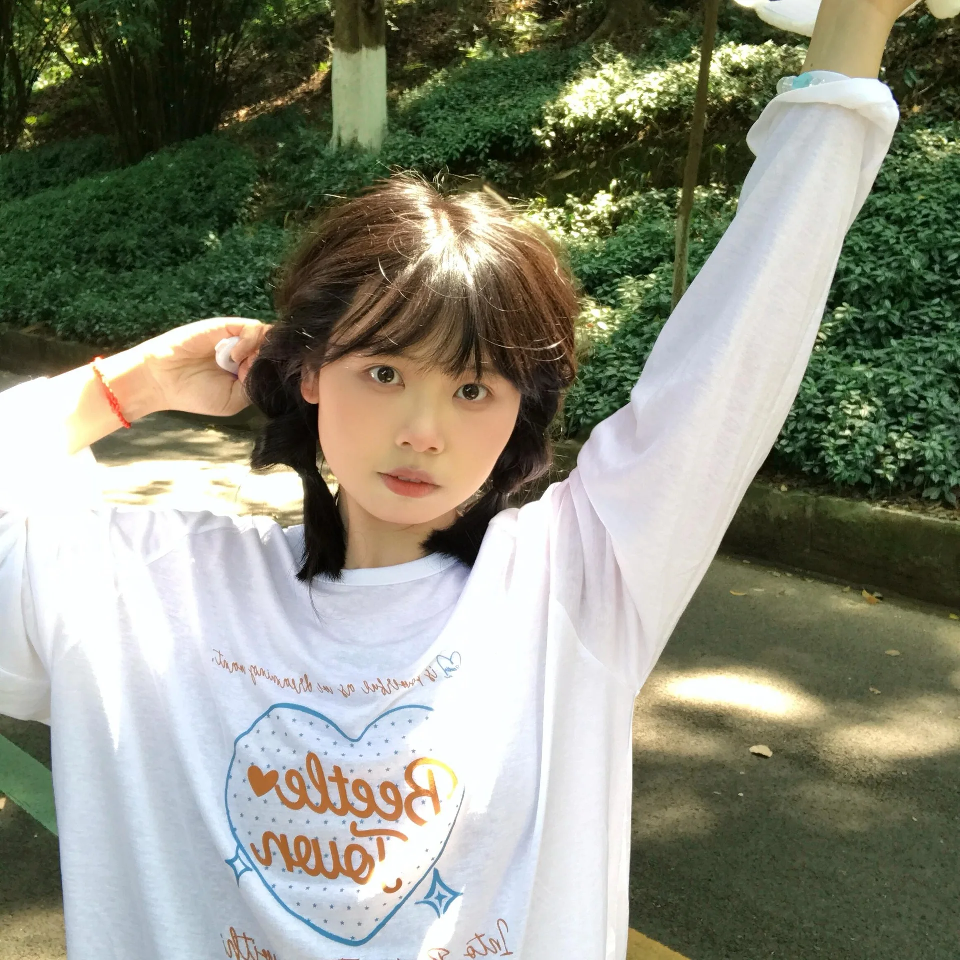 High Quality Korean Style Loose Long Sleeve Printed T-Shirt Women's Base Layer Sun Protection Top Breathable Bottoming Shirt