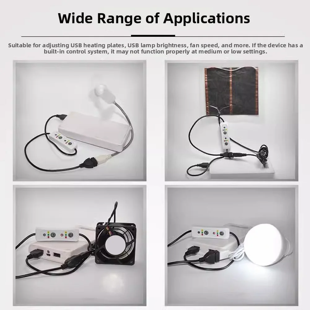USB Three Speed Timing Extension Cable for Cooling Fan and LED Lamp Memory Function Red Green Yellow Light 60cm