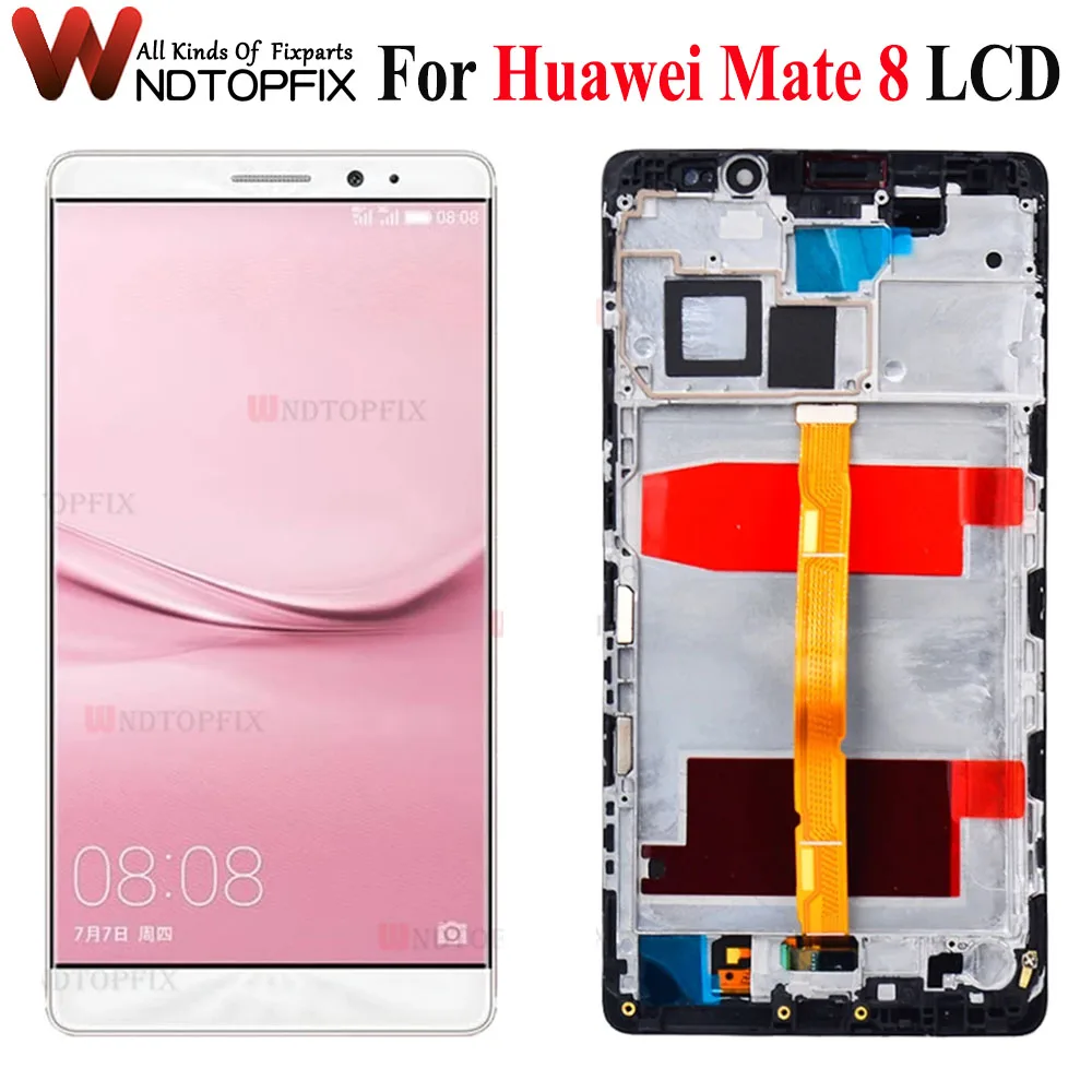 

Tested For Huawei Mate 8 Display Replace Touch Screen Digitizer with Frame Replacement For Huawei Mate 8 LCD NXT-L29 Display