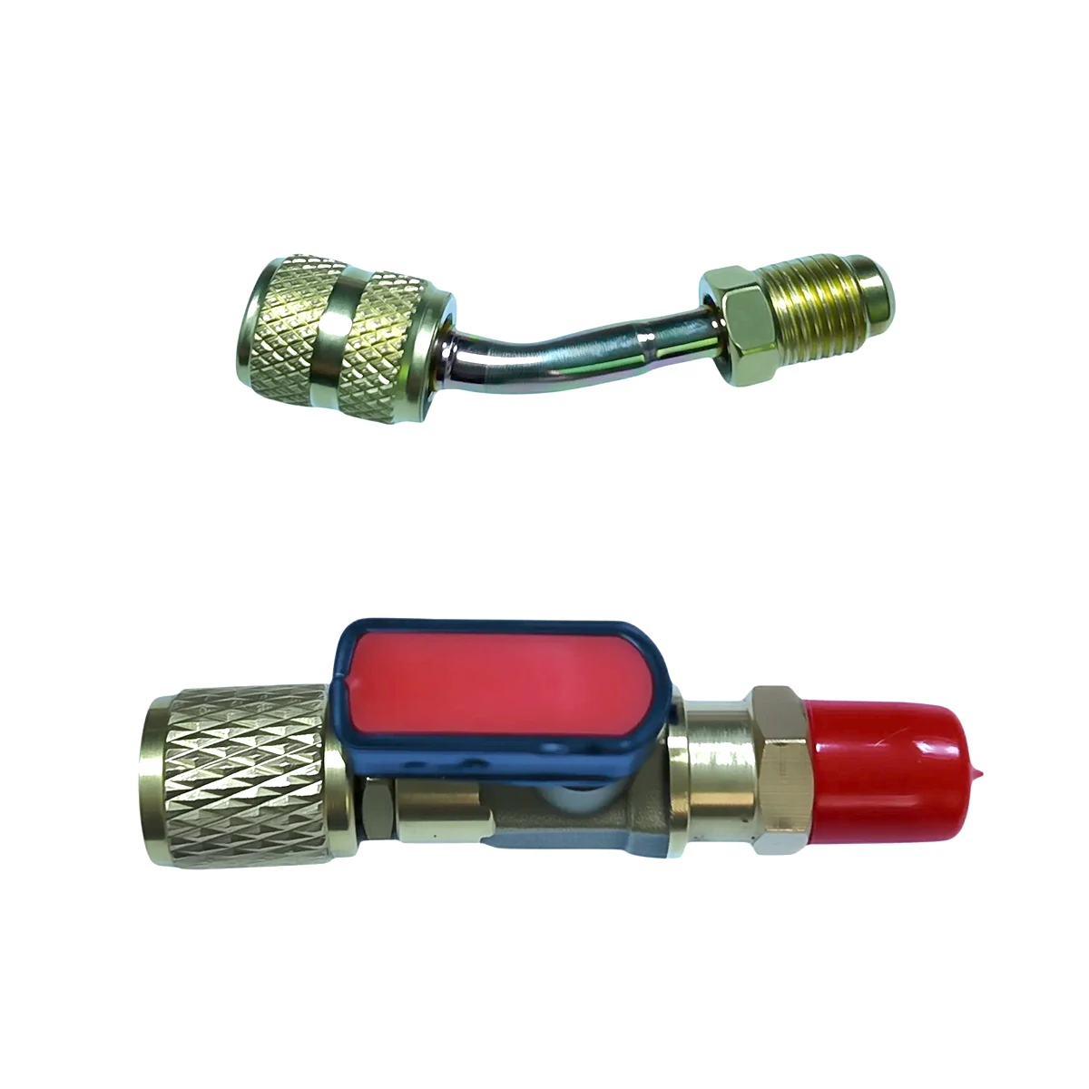 R22 Refrigerant Ball Valve Brass Air Conditioning Refrigerant Shut-Off Valve Connecting to Hose Refrigeration Tool R410A Adapter