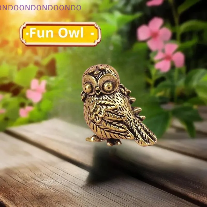 

Metal Brass Owl Figurine, Vintage Miniature Animal Tea Pet, Cultural Home Decoration, Stylish Table Ornament, Artistic Craft