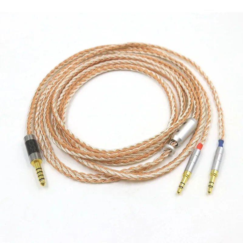 16 Core Silver + Copper Headphone Cable for Sundara Aventho Focal Elegia T1 T5p MDR-Z He400i He400s Denon D7200 Cord