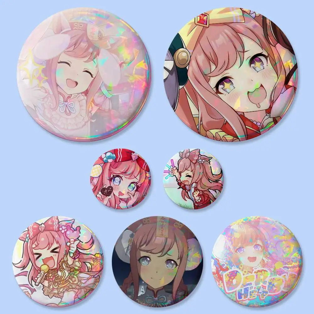 Cute Girl Agnes Digital Anime Badges 25 32 44 58 75 Mm Round Cosplay Pin Bag Decor Fans Collect Friends Gifts Brooch Souvenir