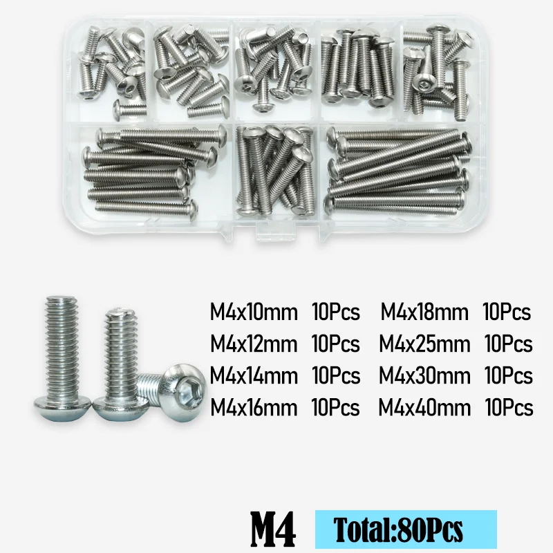 Runder Sechs kant schraubens atz m2 m2, 5 m3 m4 m5 m6 m8 m10 Innen sechs kant knopf Innen sechs kant schrauben 2,5 Edelstahls ch raube iso7380 – Detail 10
