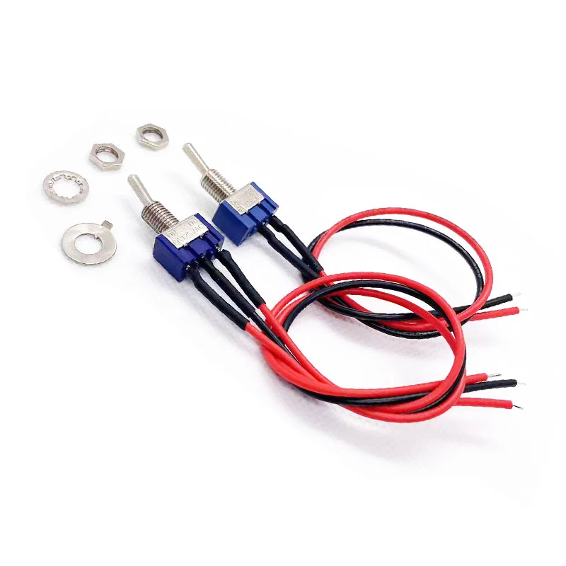 10PCS Button switch with cable 2 pin 3 pin 2 gear 3 gear swing head arm switch MTS-102 101 103 123 Cable 20CM