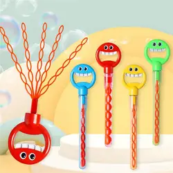 32 Holes Handheld Bubble Wand Smiling Face Bubble Stick Blower Maker For Children Outdoor Activity Fun Soap Blowing Bubble Tool