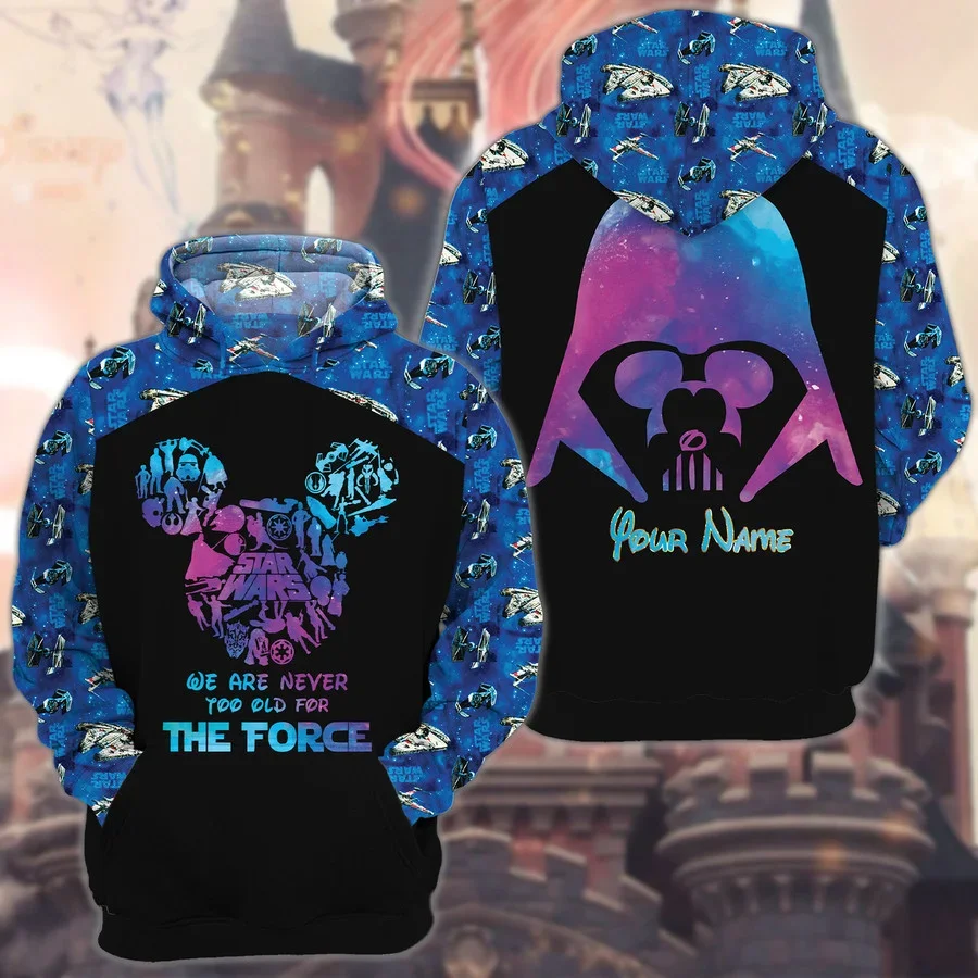 Official Star Wars Darth Vader Disney Mickey We're Never Too Old For The Force Unisex Hoodie Gifts For Women