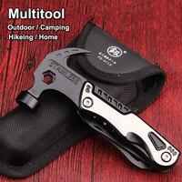 Mini Portable Fold Multifunctional Tool, Outdoor Camping Hammer, Hiking Adventure, Emergency Multitools FO-4113