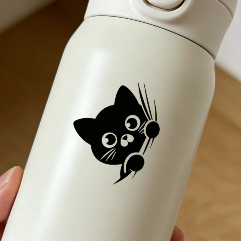 

White Cute Peek Cat Sticker, Fun Vinyl Sticker, Suitable for Car, Helmet, Mirror, Mobile Phone, Laptop Decorative Accessories