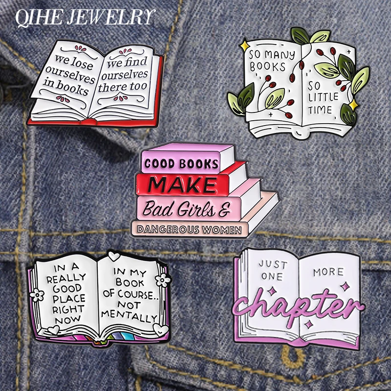 Brosche „So Many Books So Little Time“ Emaille-Anstecknadeln „In My Book Of Course Not Mental“ Broschen Rucksack Anstecknadel Schmuck Geschenk