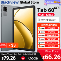 Blackview Tab 60 WIFI Tablet 10.1 Inch HD IPS Display Widevine L1 12GB(4+8Expand) 128GB PC Mode WIFI6 5100mAh Android 14 Pad PC