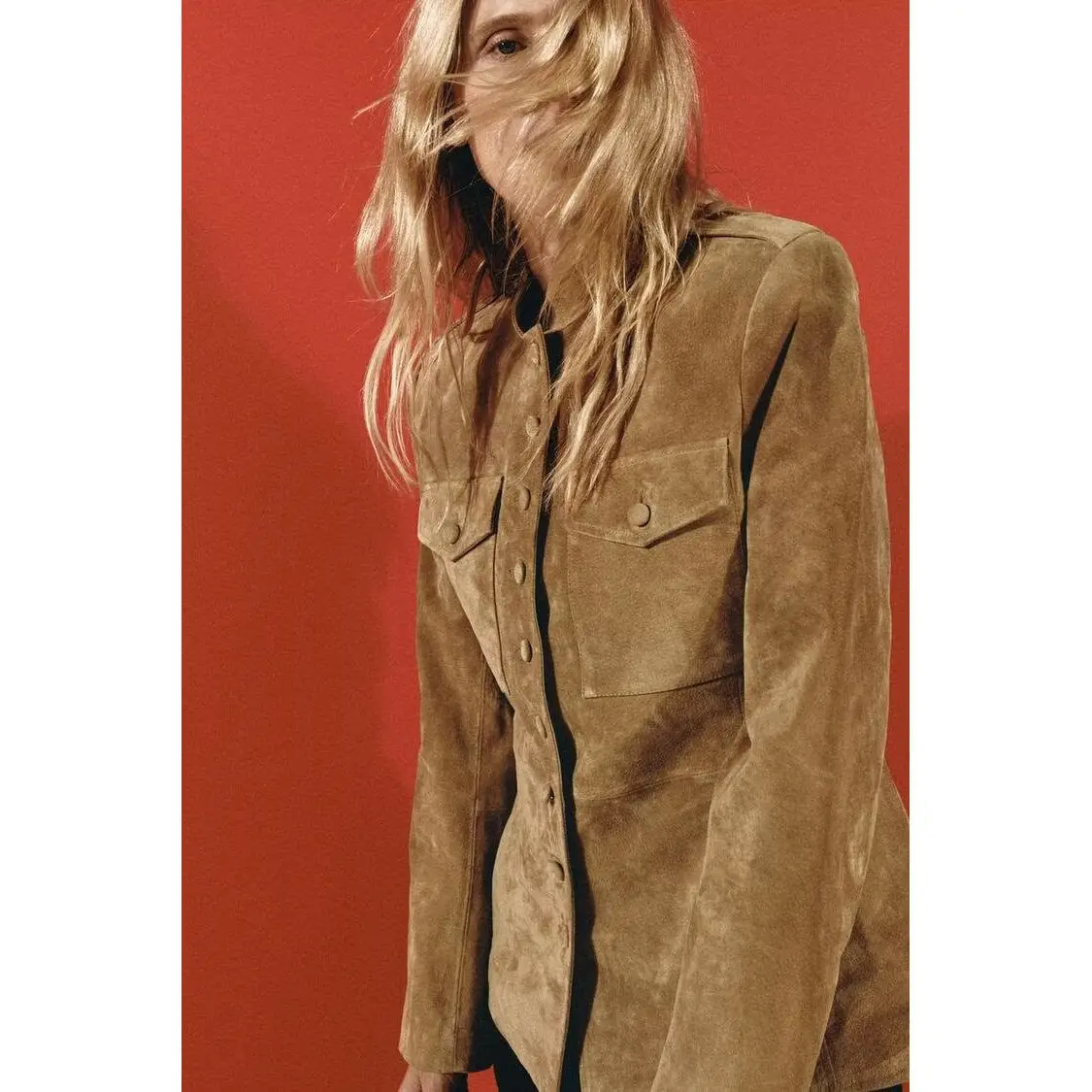 Fashionable Versatile Women's Jacket with Buckle Design Autumn 2026 Standard Fit Long Sleeve Polyester Fiber Coat