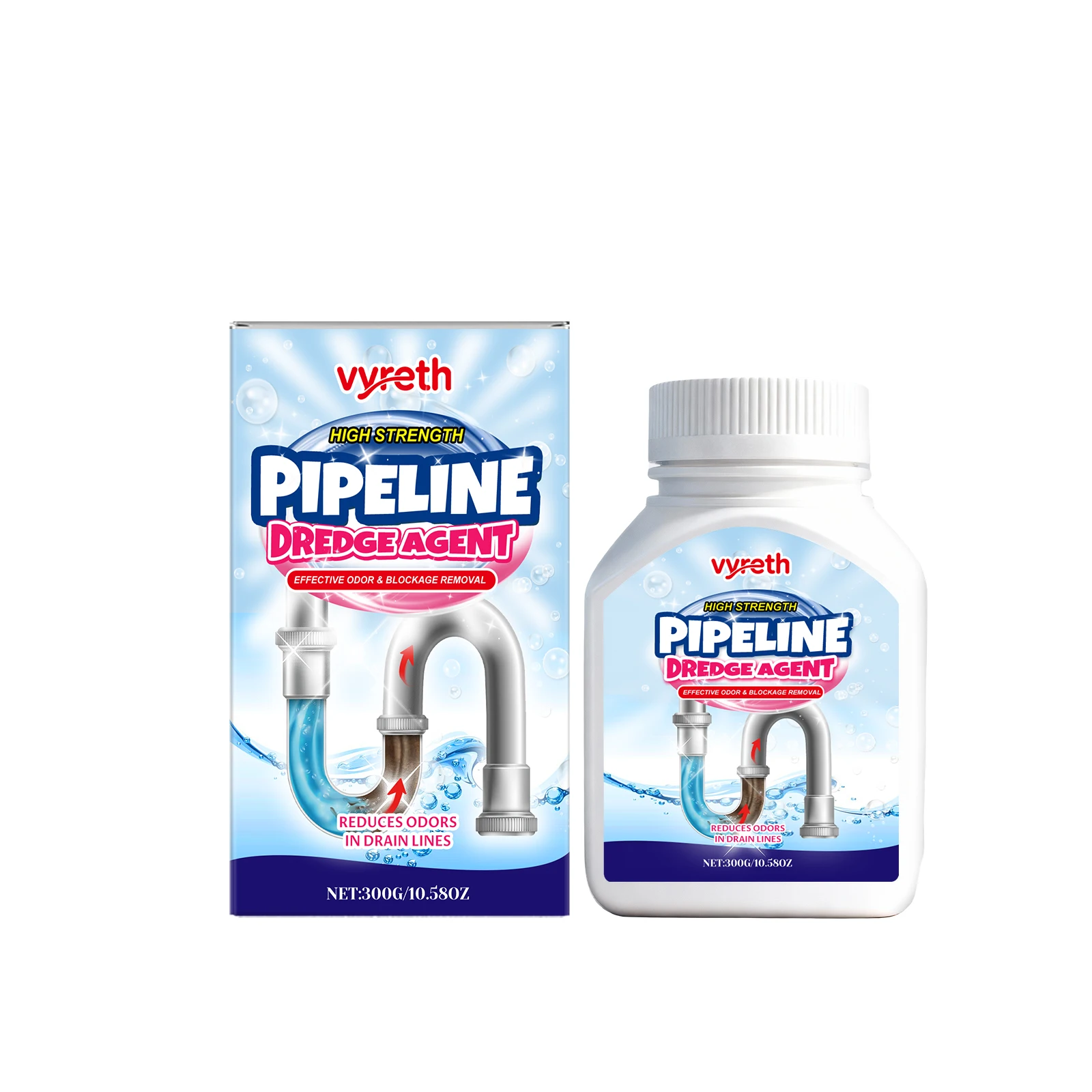 Drain Cleaner Pipe Unblocker for Kitchen Sink Dissolve Grease & Reduce Odors Convenient Pipeline Unclogging Agent