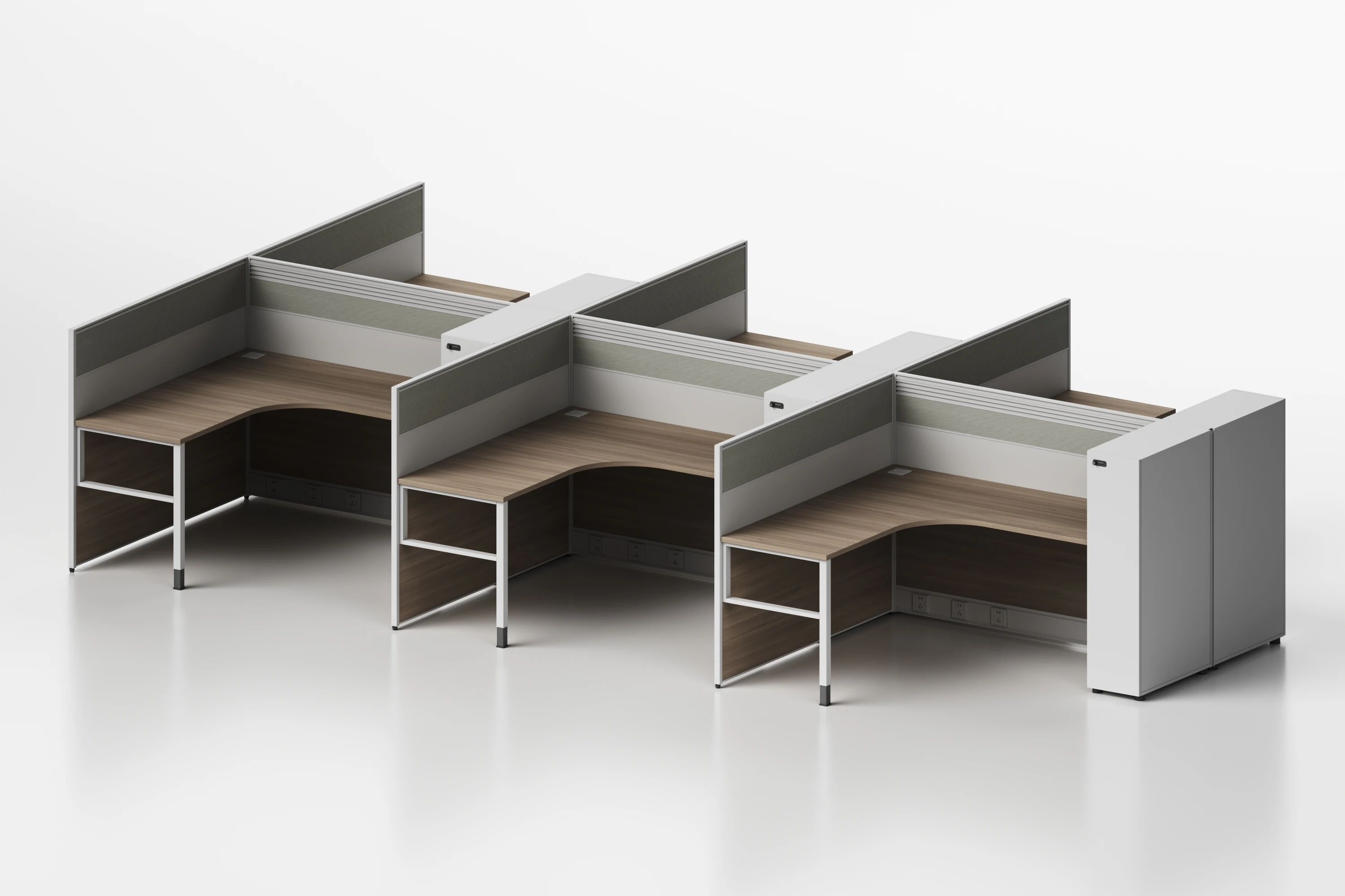 Commercial Furniture Office Partition Office L-Shaped Workstation Workstation System Furniture Shared Desk
