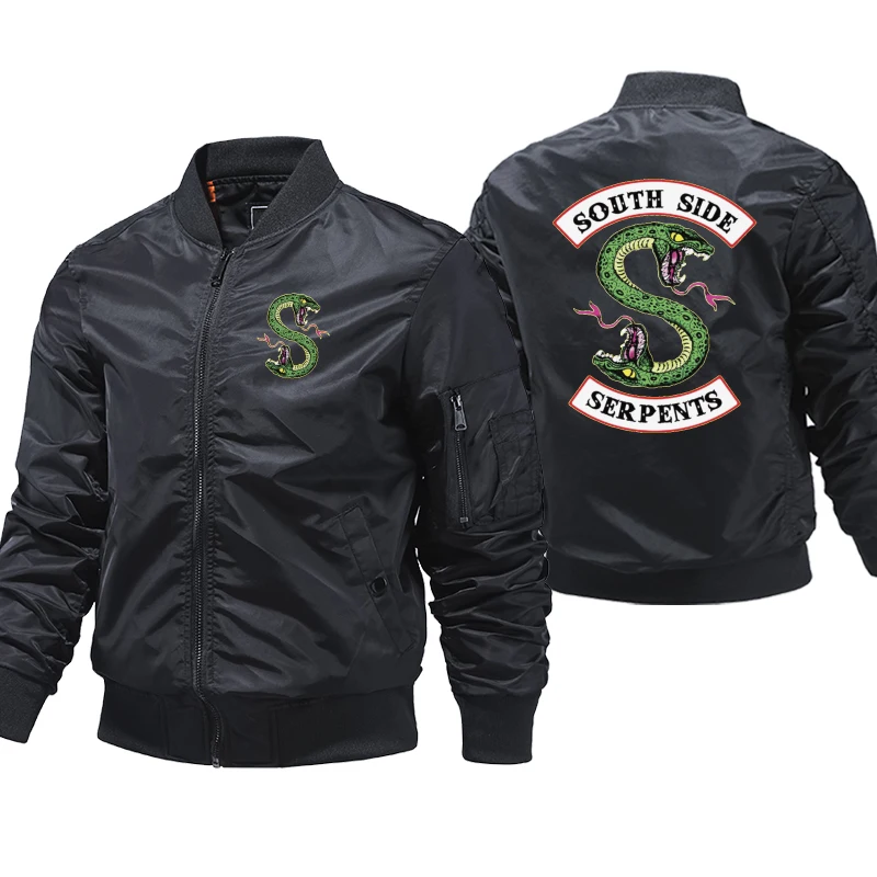 Riverdale South Side Serpents Jacket Men TV Show mens bomber jackets streetwear hombre Winter Coats 5XL Male Windbreak Jackets