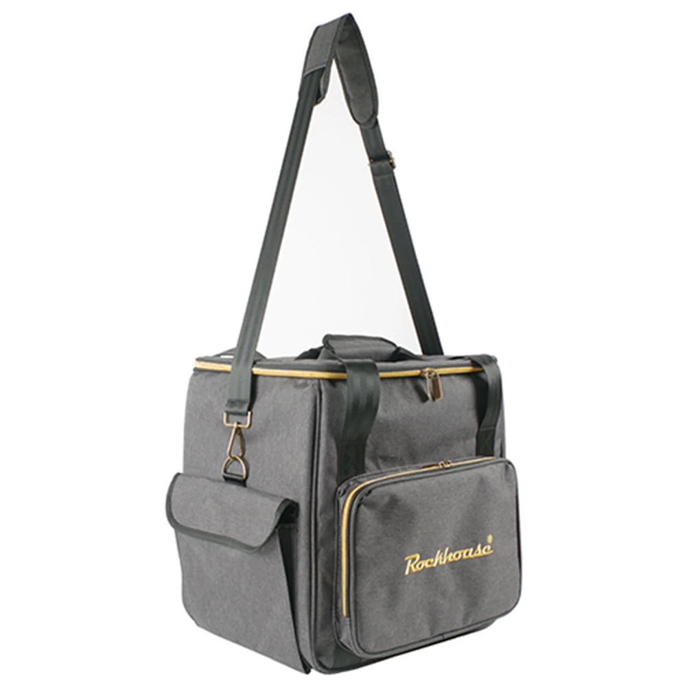 12-inch LP Record Bag Portable Vinyl Records Carrying Bag Multi-Pocket Thicken Padded CD Bag Holds Up To 45 Records Storage Case