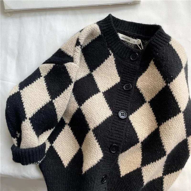 Boys Woolen Sweater Cotton Knitting 2022 Cardigan Warm Thicken Velvet Winter Autumn Christmas Children's Clothing