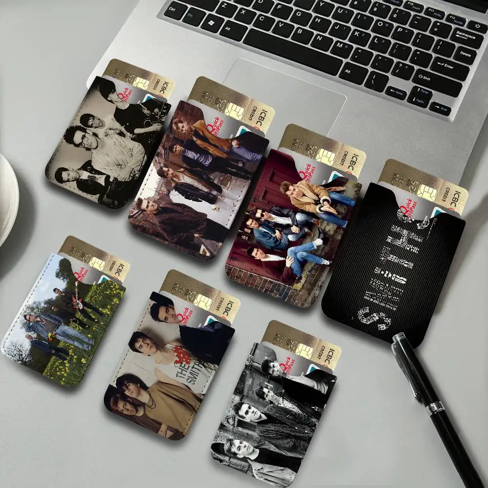 Rock Band The S-Smiths Men's Genuine Leather Mini Card Wallet, Ultra Thin Credit Portable Business Card & Transit Bus Card
