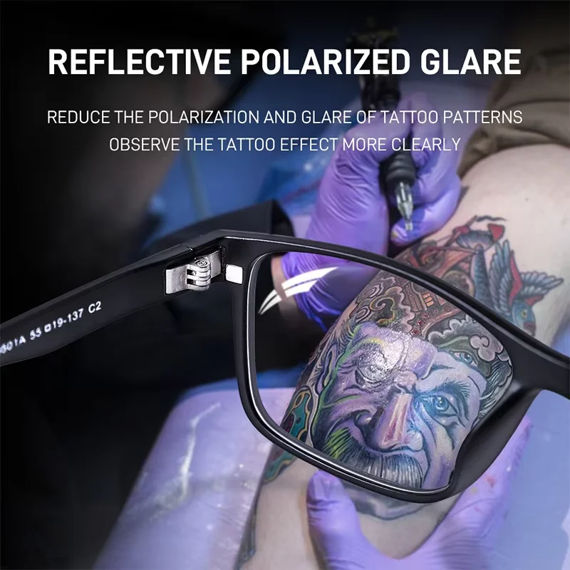 Tattoo Polarized Glasses Tattoo Filter Eye Protection Glasses Magnetic Adsorption Lens Reflective-free Glasses High Definition