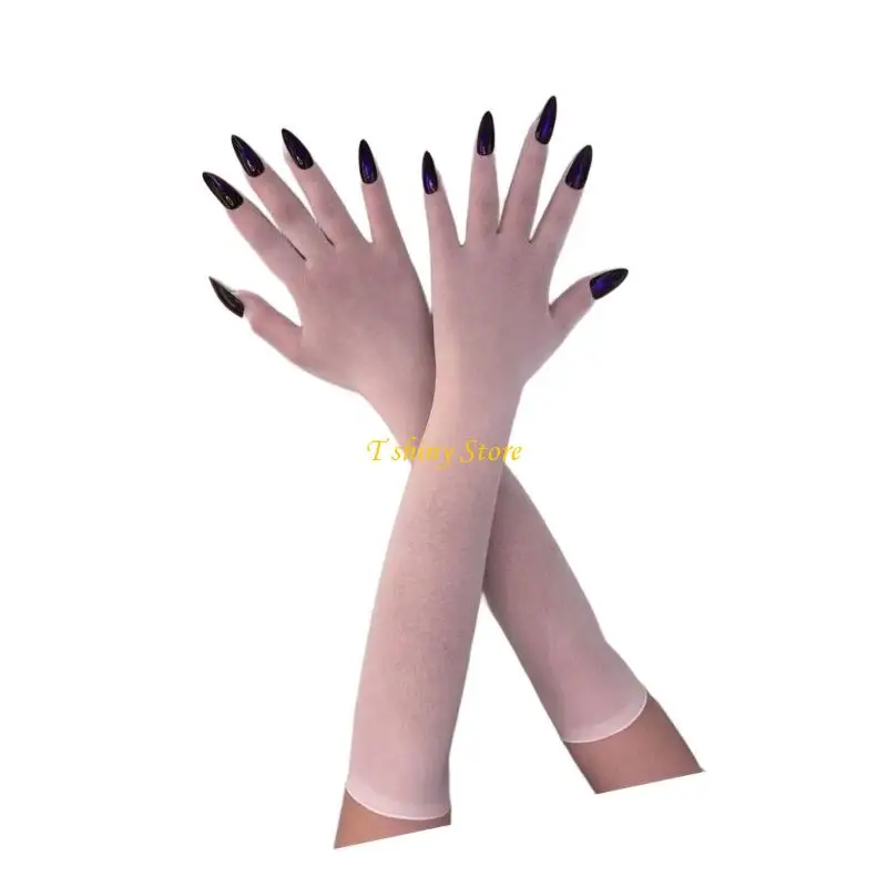 N58F Color Changing Gloves With Ghosting Nails Design For Halloween Parties And Outdoor Activity Seamless Comfortable Fit