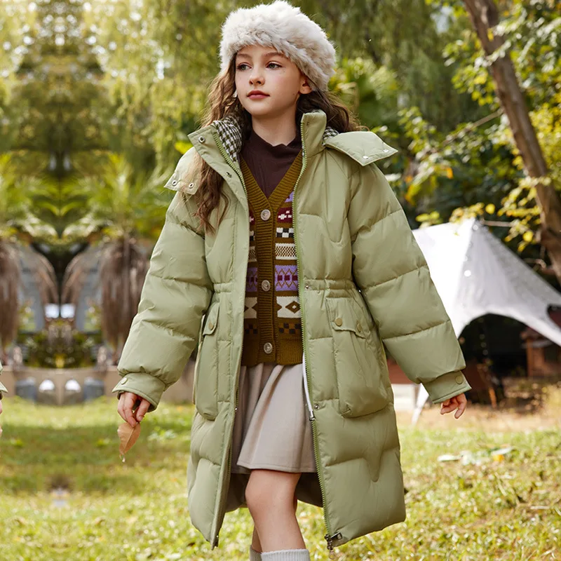 UNITIM 2026 Winter Children Down Jacket For Girl 90% White Duck Down Thick Warm Teenage Girl Outwear Coat 5-12 Years Kids Parka
