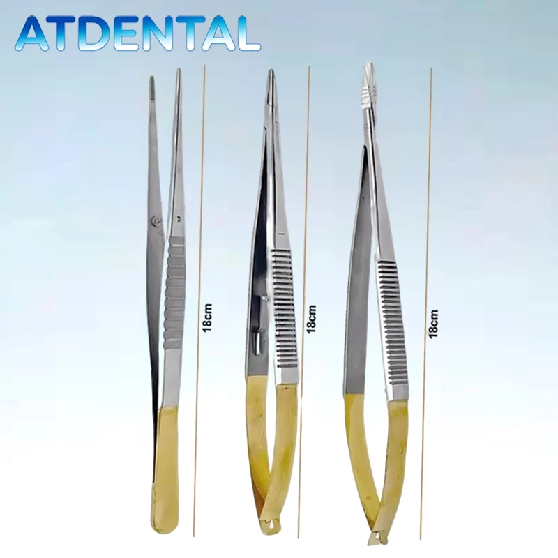 Dental 18cm Needle Holder Castroviejo Surgical Scissors Orthodontic Implant Holding Forceps Dental Surgery Tools