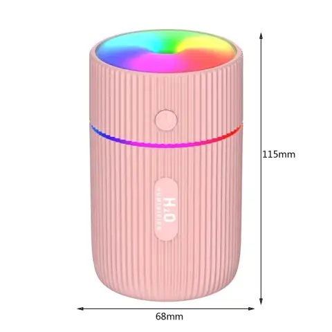 차량용 조명이 있는 휴대용 USB 초음파 다채로운 컵 디퓨저, 쿨 미스트 메이커, 가습기 청정기