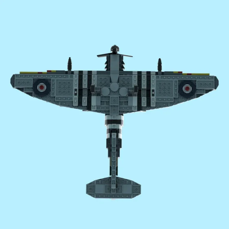 Moc tijolos de construção modelo lutador supermarine spitfire d-dia versão tecnologia blocos modulares presentes brinquedos para criança montagem diy