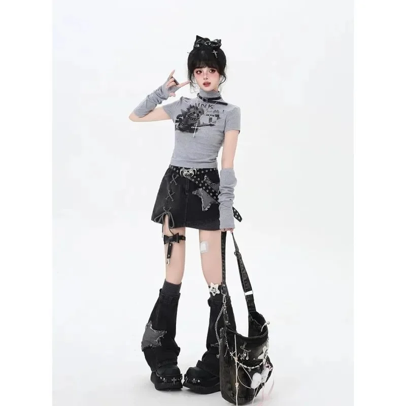 

Detachable Sleeve T-Shirt Women Vintage Clothing Spring Basic Tops Pattern Minimalism Fashionable Streetwear Running Walking Ins