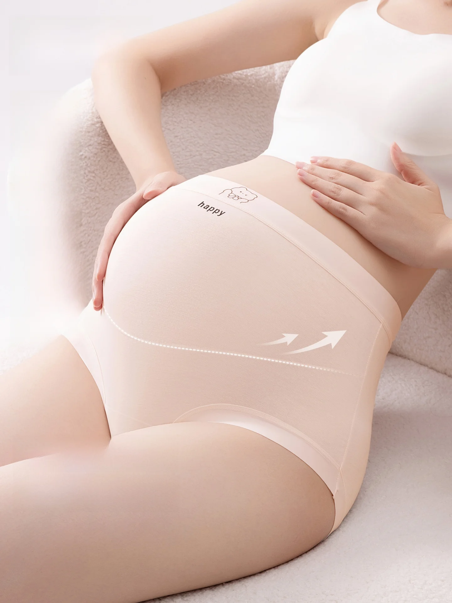 Pregnant Women Cotton Underwear High Waist Comfortable Breathable Pure Cotton Maternity Pants No Belly Button Bandage