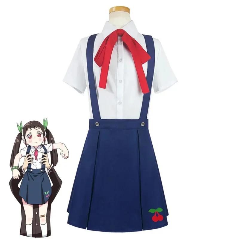 

Аниме Bakemonogatari Monstory Series Hachikuji Mayoi Косплей Костюм Рубашка Юбка на бретелях Школьная форма Женский сексуальный милый комплект моряка