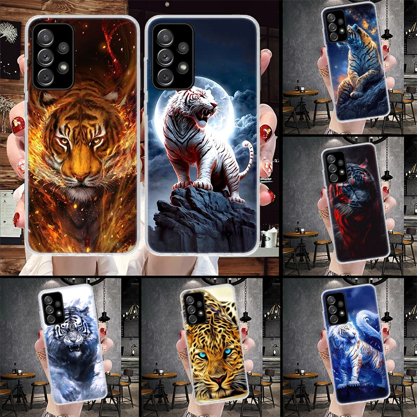 Ferocious Tiger Animal Soft Phone Case For Samsung Galaxy S26 S25 Edge S24 FE S23 S22 Ultra S21 Plus S20 + Art Fundas Back Cover
