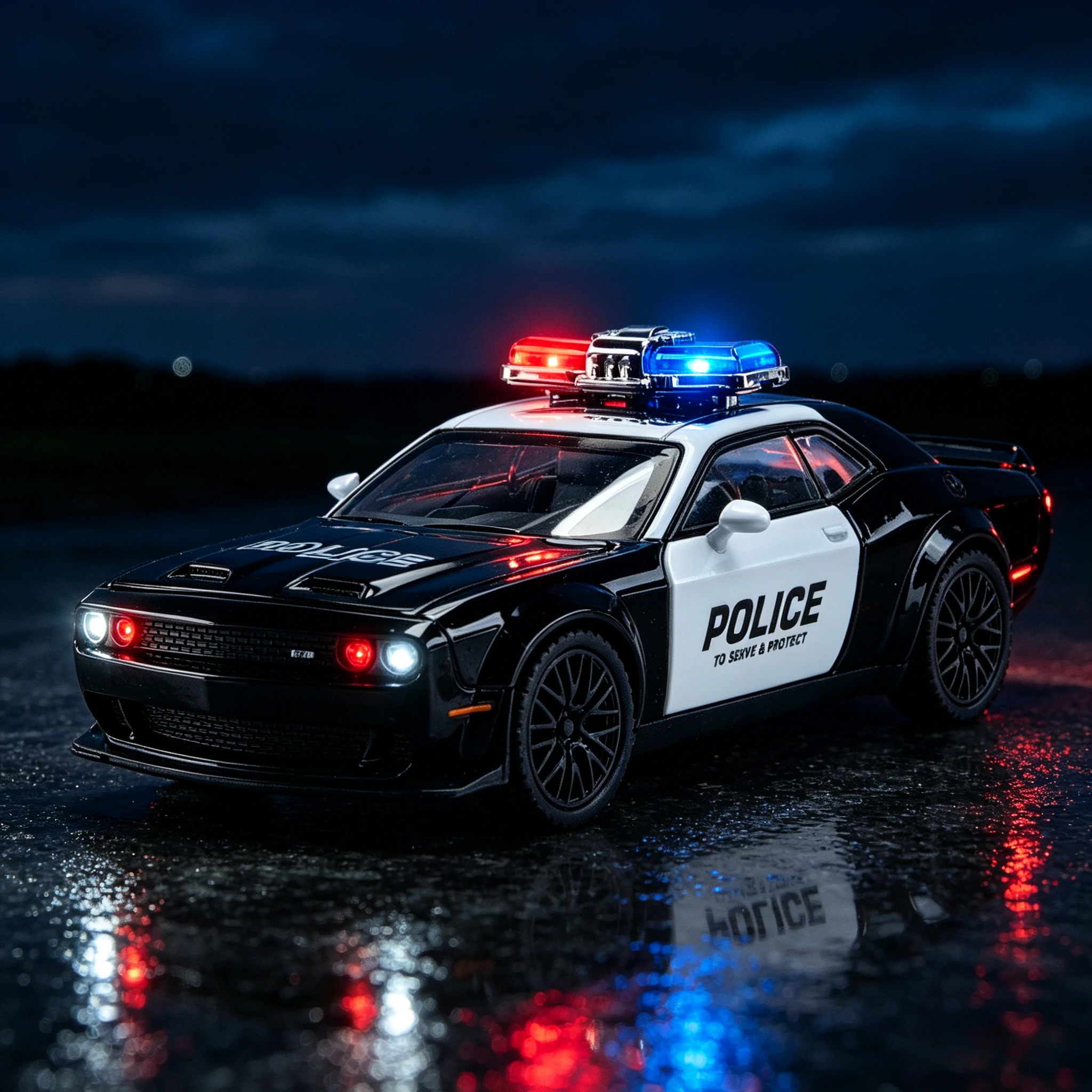 

1:32 Hellcat Police Car Toys Models Alloy Sports Car Light Sound Police Car Model Toy Kids Collection Gifts