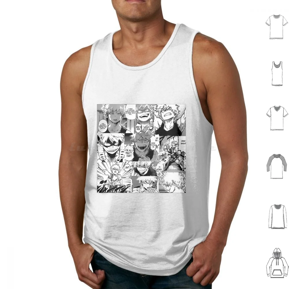 Katsuki Bakugo Manga Panel Tank Tops Print Cotton Bakugo Katsuki Katsuki Bakugo Anime Bnha Mha Bha Manga