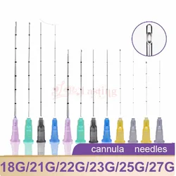 Disposable Blunt Tip Cannula Needle For Filler Injection 18G 21G 22G 23G 25G 30G Uric Acid Facial Filling Nose Tattoo 10packs