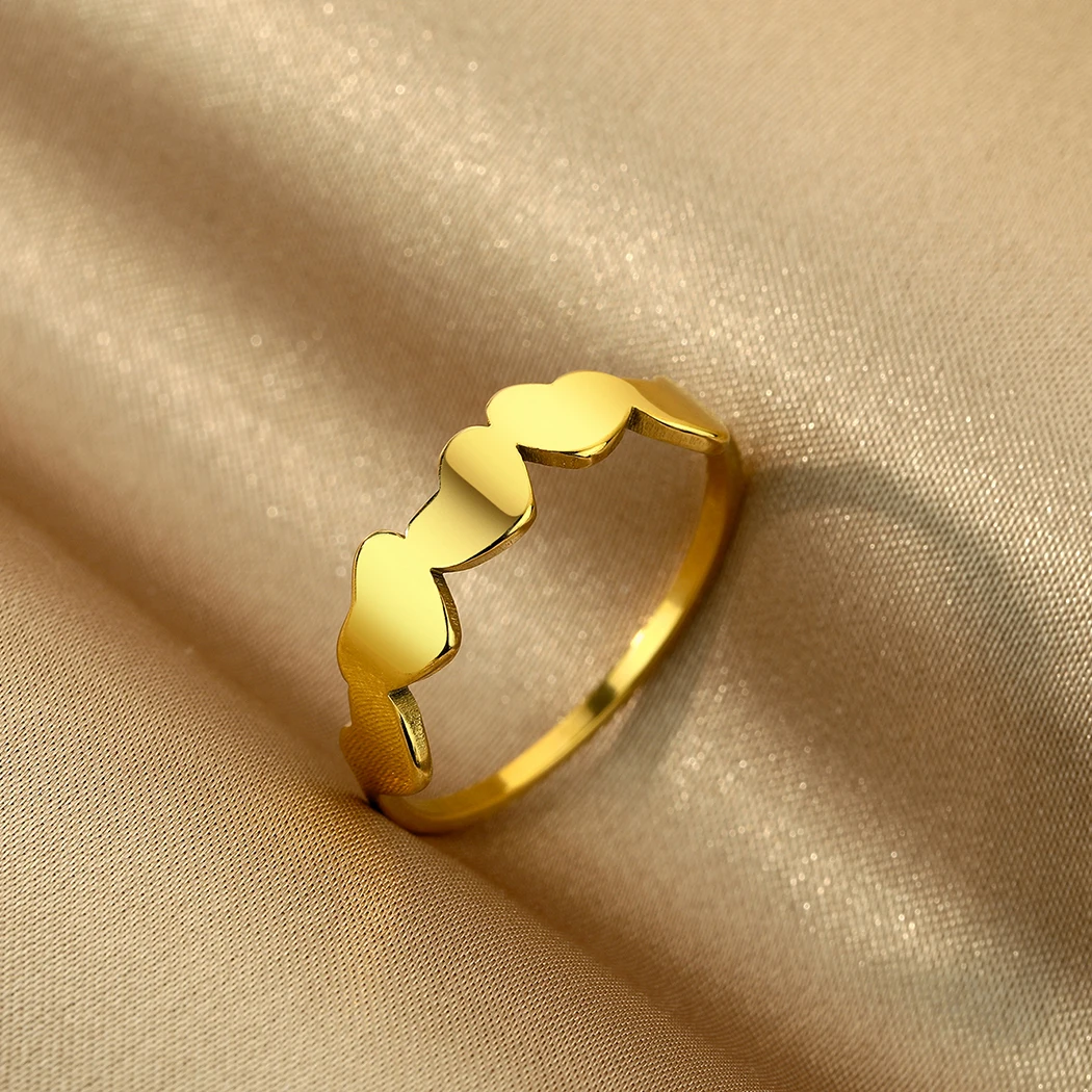 Chandler-anillo Midi de corazón de acero inoxidable, joyería Simple, regalos de fiesta de cumpleaños para hombres y mujeres, regalo del Día de San Valentín