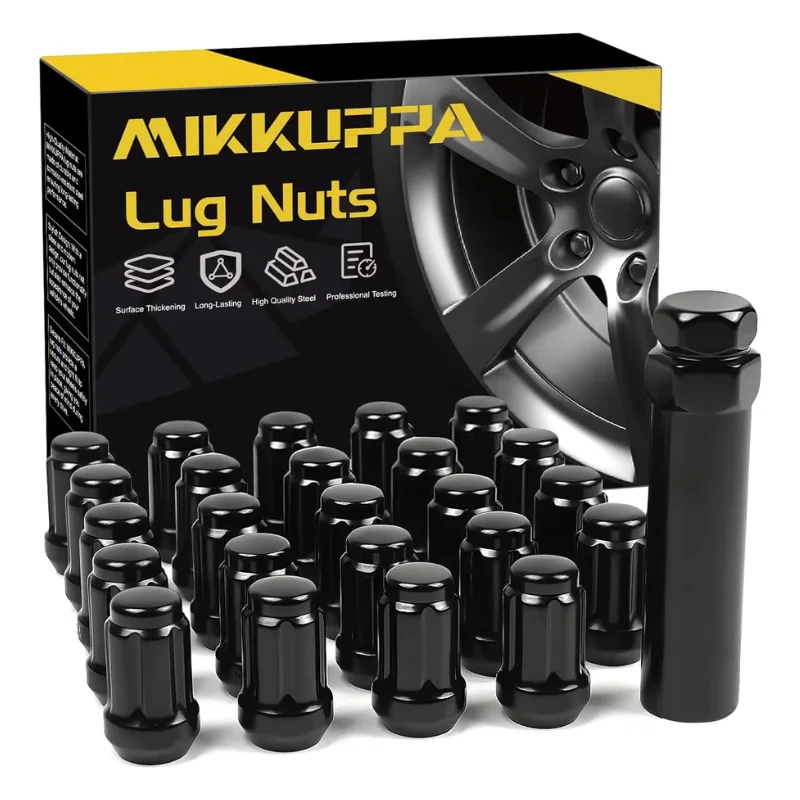

MIKKUPPA 24PCS M12x1.25 Wheel Lug Nuts Black Closed End Car Accessories Fits Nissan Armada Titan Pickup Aftermarket Upgrade