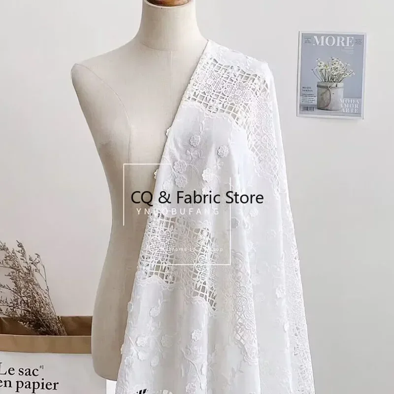 

Чистый хлопок, трехмерная полая вышивка, хлопковая ткань, женская юбка, ткань для одежды, скатерть «сделай сам», ткань для штор