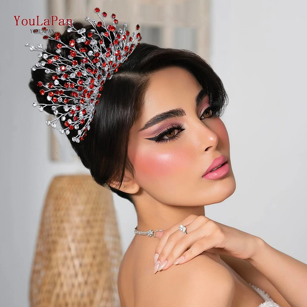 

YouLaPan Fashion Rhinestone Bridal Hair Comb Wedding Hair Accessories Bride Shining Headdress Women Banquet Party Headwear HP889