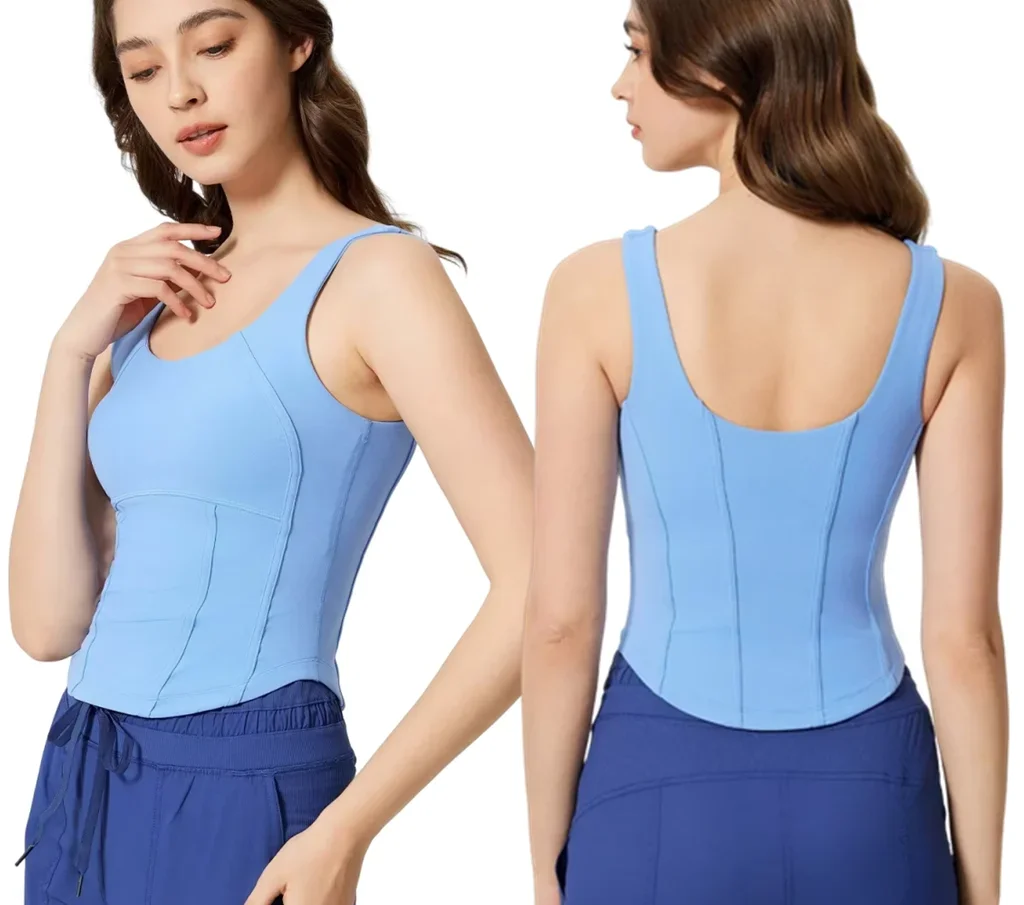 

Lemon Women Short Slim-fit Slim-fit Sports Vest with Chest Pad Naked Skin-friendly Beautiful Back Sleeveless Fitness Yoga Suit