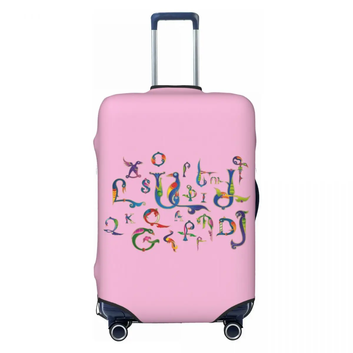 

Armenian Birds Alphabet Travel Luggage Cover Washable Suitcase Cover Protector Fit 18-32 Inch