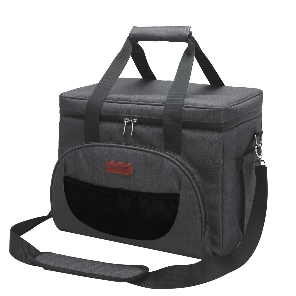 16/28L 40 Dosen Kühlerhandtasche mit Riemen, Picknicktasche, Isotherme-Isoliertasche für Eis, Bier, Mahlzeitenbehälter, Lunchtasche, DENUONISS – Detail 14