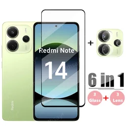 Xiaomi用スクリーンプロテクター,携帯電話レンズフィルム,6in 1,Redmi Note 14