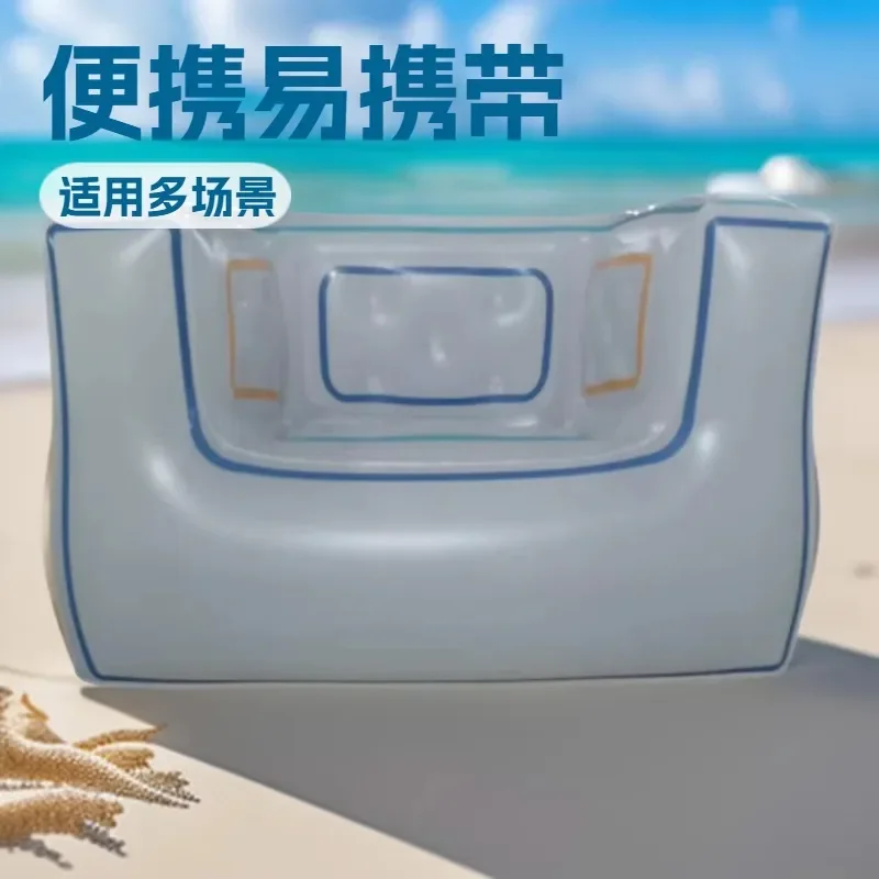 Portable Inflatable Air Sofa Bed Single Outdoor Camping Lounger Comfortable Blow Up Couch for Travel Beach Garden Furniture