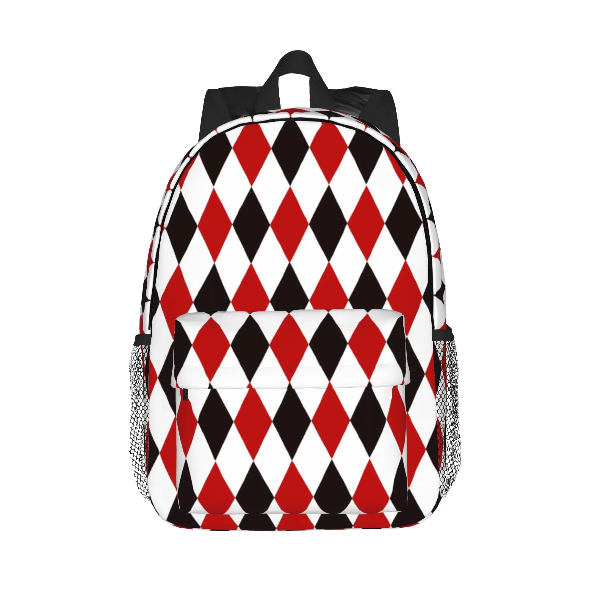 Harlequin Plaid playing cards diamond Backpack Hot Sale Daypack Boys Girls BookBag Shoulder Bags for Men Women School Bag