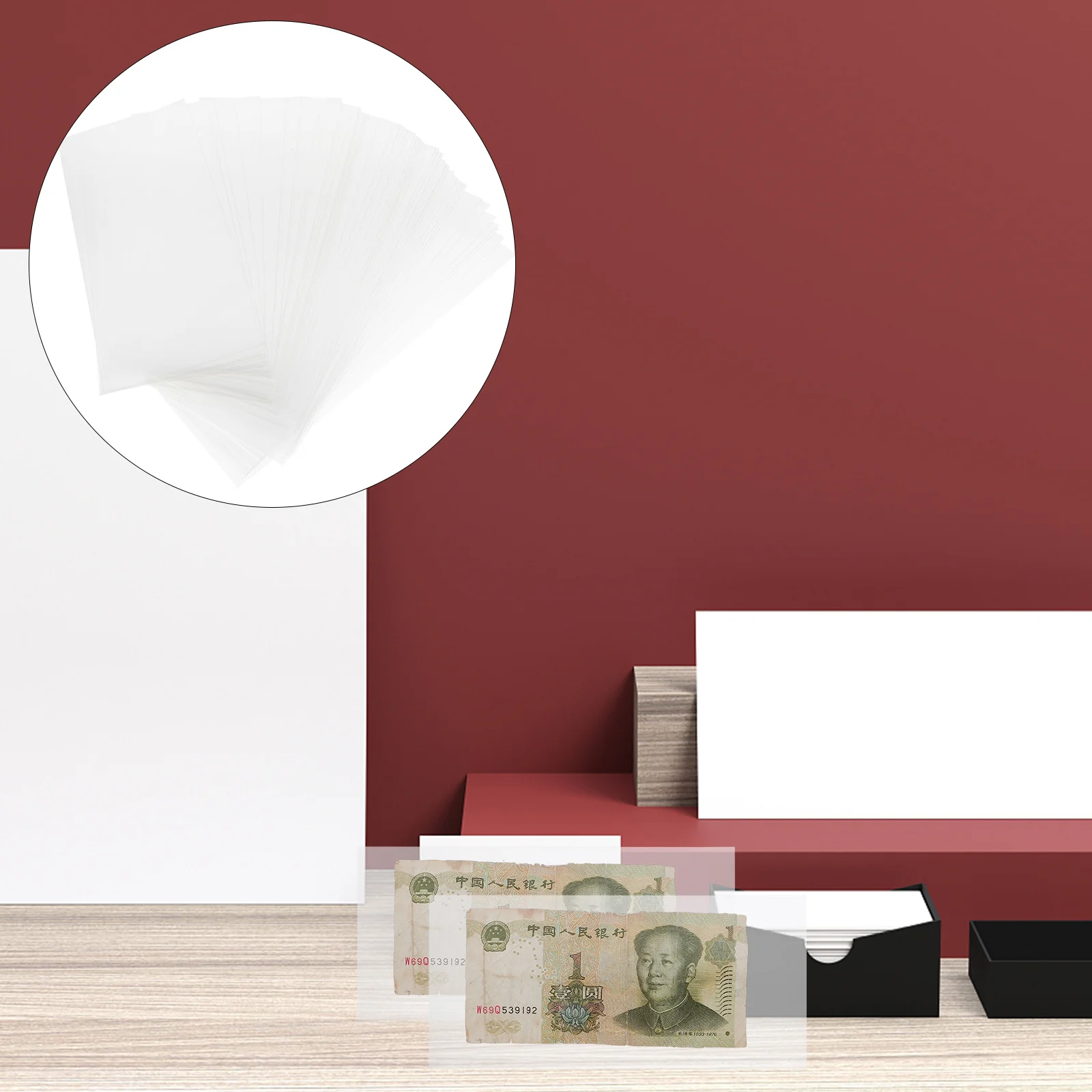 50 قطعة أصحاب الأوراق النقدية واضحة المحمولة لوثائق الأوراق النقدية الفواتير طوابع جامعي هدية حماية طوابع جامعي