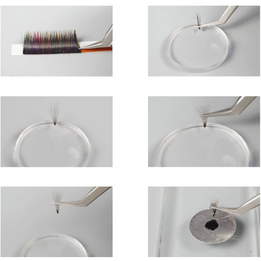 

6 Pcs Eyelash Bracket Pad Transparent Extension Supplies for Volume Fans Grafting Tools Long Lasting Glue Patches Silicone