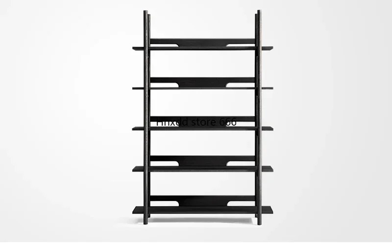 

Integrated wall solid wood floor multi-layer shelf